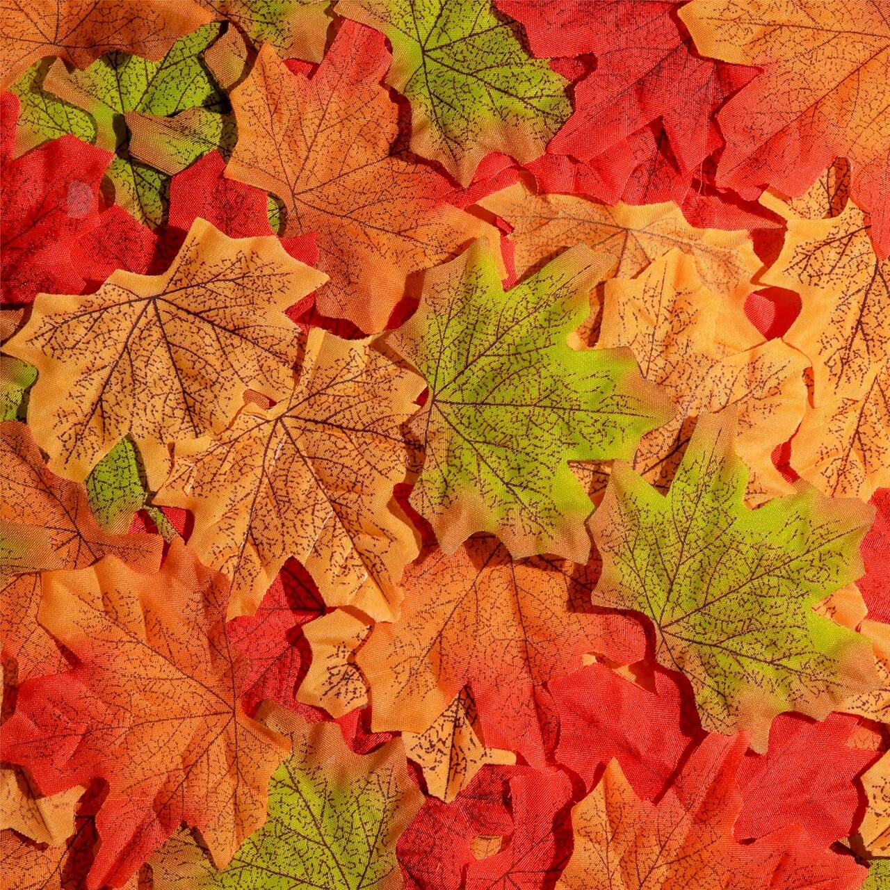 200 PCS Artificial Fall Leaves – 3.15” Maple Leaves in Assorted Autumn Colors for Halloween, Thanksgiving, Wedding, Party, Home & Craft Decorations
